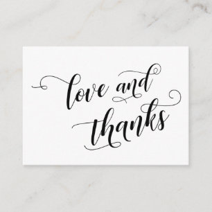 Liebe & Dank Elegante Typografie Hochzeitsgeschenk Begleitkarte