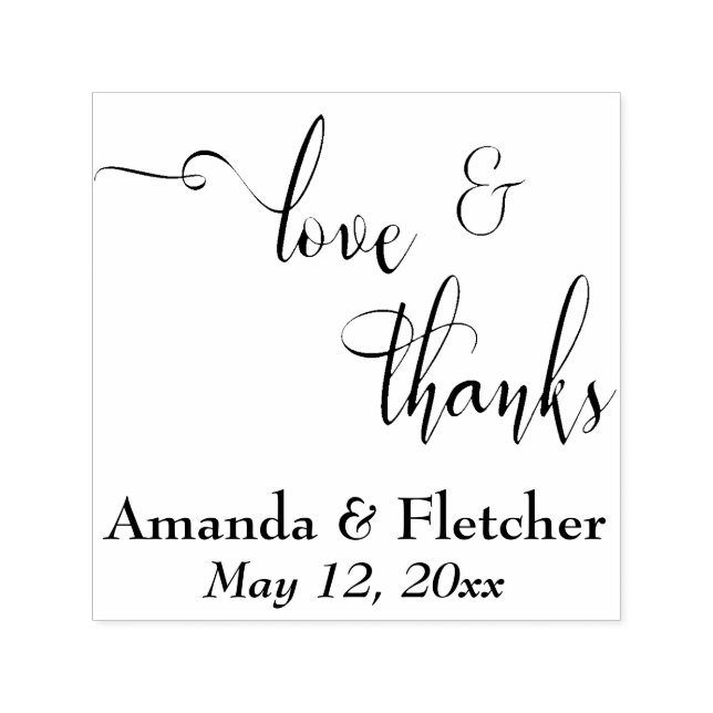 Liebe & Dank eleganter Script Typografie mit Detai Permastempel (Design)