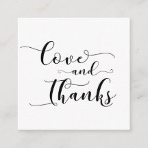 Liebe & Dank eleganter Typografie-Gastgeschenk Hoc