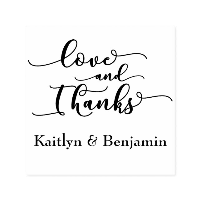 Liebe & Dank Elegantes Script mit Ihren Daten Permastempel (Design)