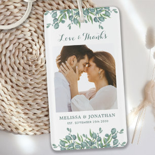 Liebe & Dank Eucalyptus Greenerity Foto Wedding Schlüsselanhänger