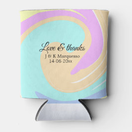 Liebe & Dank farbenfroher Marmorhochzeit Dosenkühler