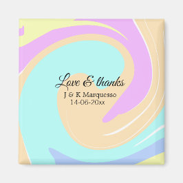 Liebe & Dank farbenfroher Marmorhochzeit Magnet