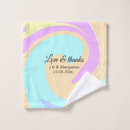 Liebe & Dank farbenfroher Marmorhochzeit Waschlappen