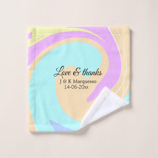 Liebe & Dank farbenfroher Marmorhochzeit Waschlappen (Waschlappen)