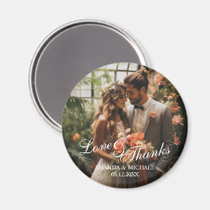 'Liebe & Dank' Gastgeschenk Hochzeit für benutzerd Magnet