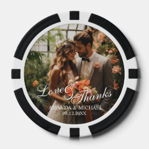 'Liebe & Dank' Gastgeschenk Hochzeit für benutzerd Pokerchips