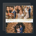 Liebe & Dank Gold 4 Fotos Collage Hochzeitsmagnet Magnetkarte<br><div class="desc">elegante Liebe & dank Goldkalligraphie vier Fotos Collage Hochzeitsmagnet</div>