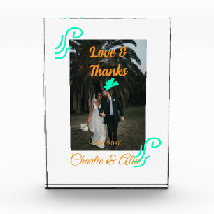 Liebe & Dank Hochzeitskärtchen Foto modern hinzufü