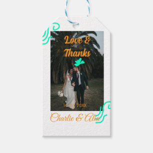 Liebe & Dank Hochzeitskärtchen Foto modern hinzufü Geschenkanhänger