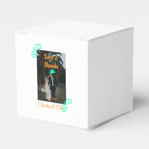 Liebe & Dank Hochzeitspaar Foto modern hinzufügen  Geschenkschachtel
