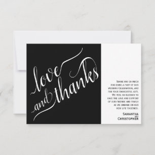 Liebe & Dank Minimalistisch 2 Pane mit Note Weddin Dankeskarte