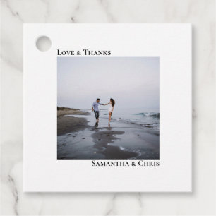 Liebe & Dank Minimalistischer Hochzeit Einfaches F Geschenkanhänger