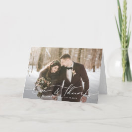 Liebe & Dank moderner, handgeschriebener Hochzeit Dankeskarte