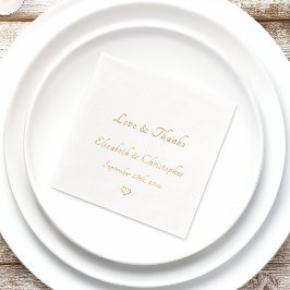 Liebe & Dank Monogram Weddate Party Cocktail Servietten Mit Folie