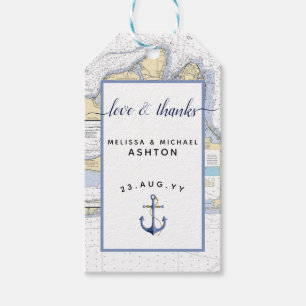 Liebe & Dank Nautical Chart Anchor Event Hochzeit Geschenkanhänger