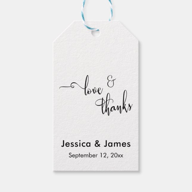 Liebe & Dank Personalisierter Hochzeit Geschenkanhänger (Vorderseite)