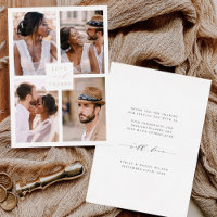 Liebe & Dank Rose Gold Foil Foto Danke Karte