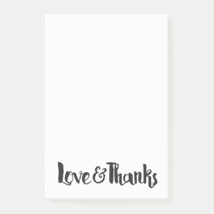 Liebe & Dank Schwarze moderne dicke Schriftart Vie Post-it Klebezettel