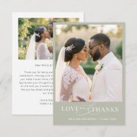 Liebe & Dank weiße Schrift Hochzeit