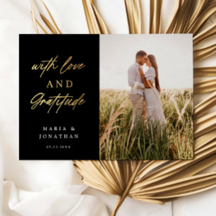 Liebe & Dankbarkeit Hochzeit Foto Vielen Dank Folieneinladung