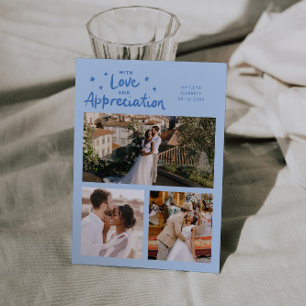 Liebe Dankbarkeit Hochzeit Multi Foto Eisblau Dankeskarte