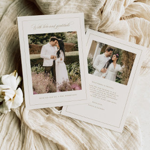 Liebe & Dankbarkeit, Minimale Hochzeit Dankeschön  Dankeskarte