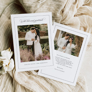 Liebe & Dankbarkeit, Minimale Hochzeit Dankeschön Dankeskarte