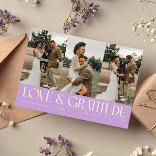 Liebe & Dankbarkeit Wisteria Hochzeit Multi Foto   Dankeskarte