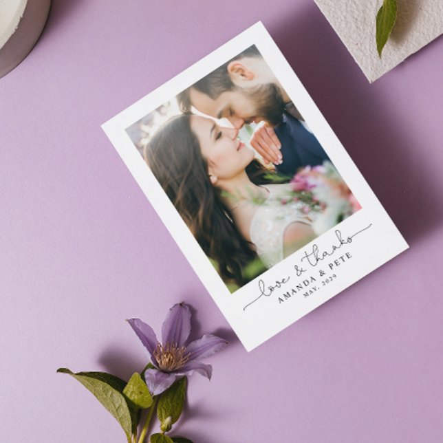 Liebe & Danke 2 Foto Script Wedding Vielen Dank (Grateful for the love and joy you shared on our special day. )