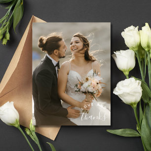 Liebe Danke Einfache Foto Hochzeit Danke Postkarte