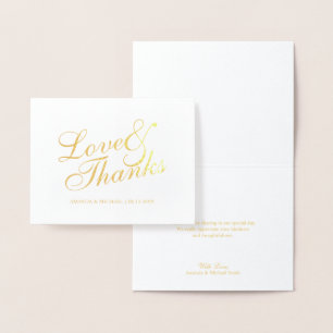 'Liebe&Danke' Elegant Wedding Danke Gold Folienkarte