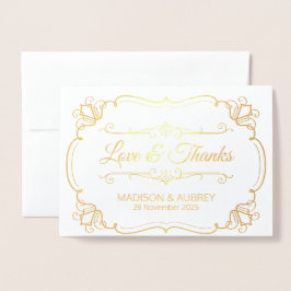 Liebe & danke Elegant Wedding Vielen Dank für Ihr  Folienkarte