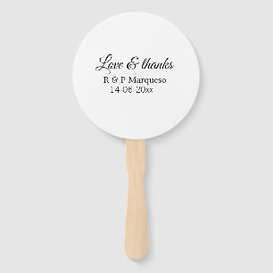 Liebe & danke fügen Ehegatten Namen Hochzeit hinzu Fächer