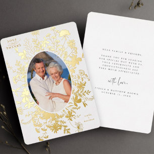 Liebe & Dankeschön Florales Goldfolie Dankeschön K Folieneinladung