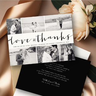 Liebe & Dankeschschrift 6-Foto-Hochzeitsdesign Dankeskarte