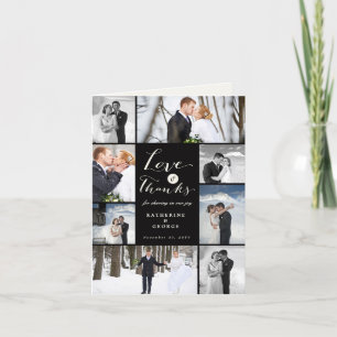 Liebe & Dankeschschrift 8-Foto-Hochzeitsdesign Dankeskarte