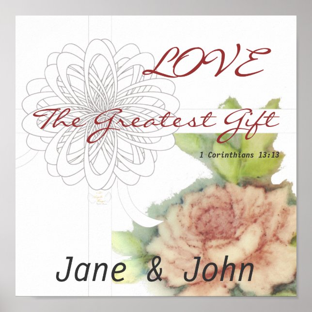 Liebe Das Bestste Geschenkplakat individualisieren Poster (Vorne)