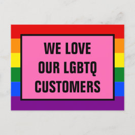 Liebe: Das Flag für Gay-Kunden in LGBTQ Rainbow Pr Postkarte