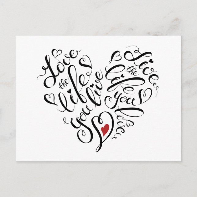 Liebe Das Leben, das du lebst Postkarte (Vorderseite)
