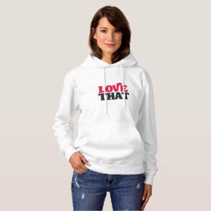 LIEBE DAS – Trendiger weißer Hoodie mit fetter Typ
