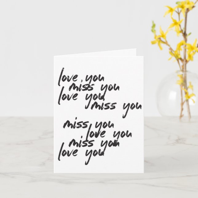 Liebe, dass du dich vermisst | Lässiges Skriptdenk Karte (Gelbe Blume)
