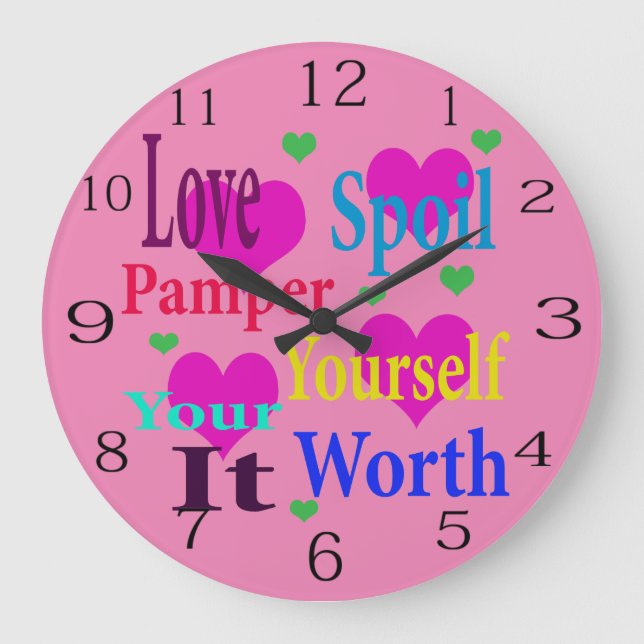 Liebe, dass du es wert bist, große wanduhr (Vorderseite)