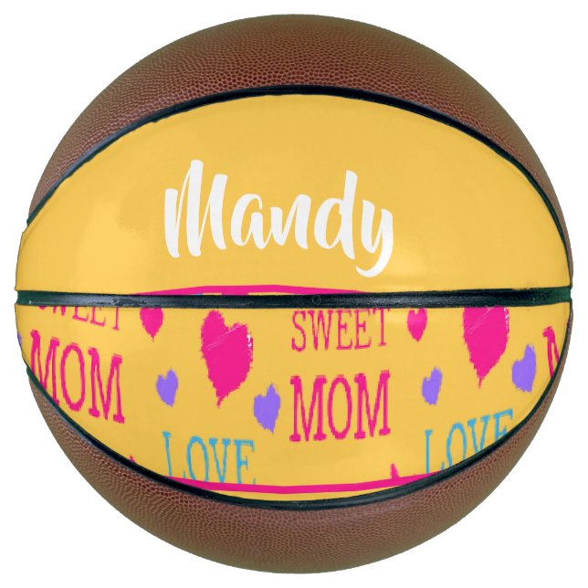 Liebe, dass du Mama auf Orange schreibst Basketball (Vorderseite)