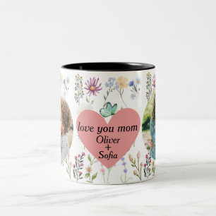 Liebe, dass du Mama Wildblume personalisiert 2 Fot Zweifarbige Tasse