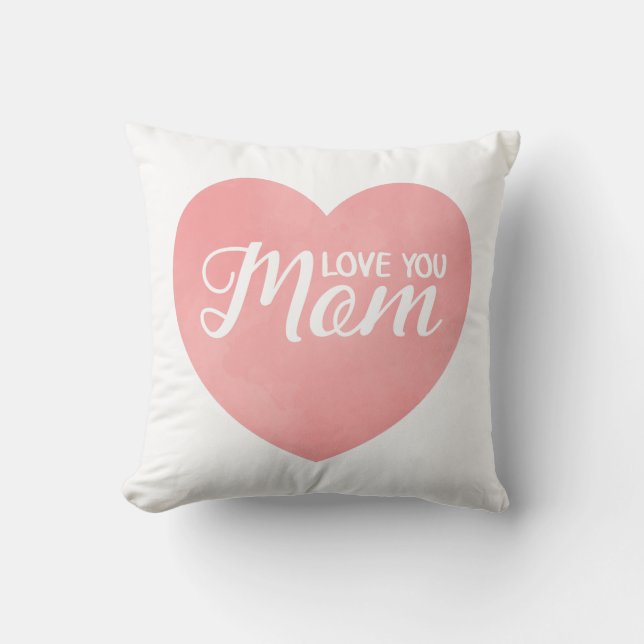 Liebe, dass ihr Mama Text schreibt, das rosa Herz  Kissen (Vorderseite)