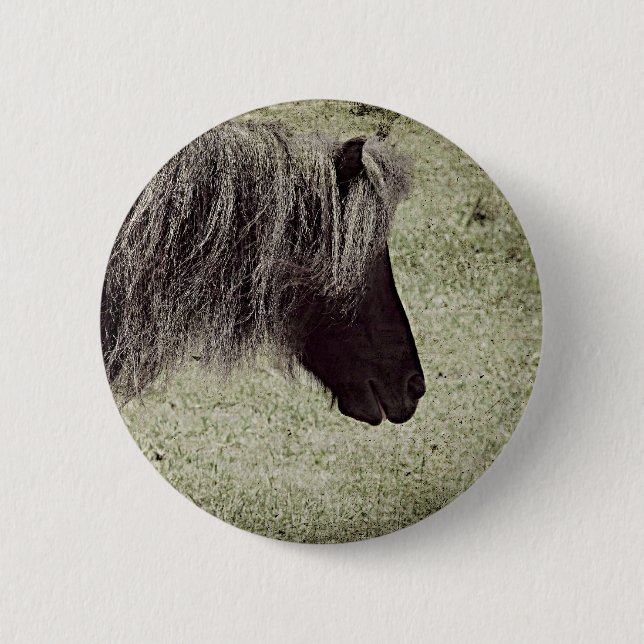 Liebe, dass Long Mane, Mini Mare, Grunge Button (Vorderseite)