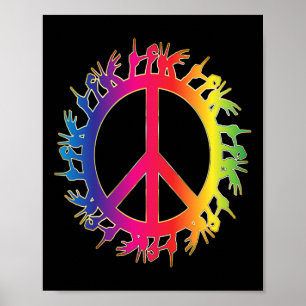 Liebe Deaf Peace Sign Language Handredner Poster