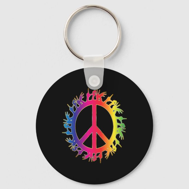 Liebe Deaf Peace Sign Language Handredner Schlüsselanhänger (Vorderseite)