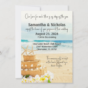 Liebe Deep as the Sea Beach Wedding Einladung